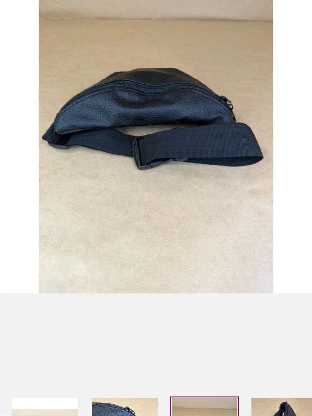 Limited Edition PANDORA Black Faux Leather Belt Bag Crossbody Fanny Pack
